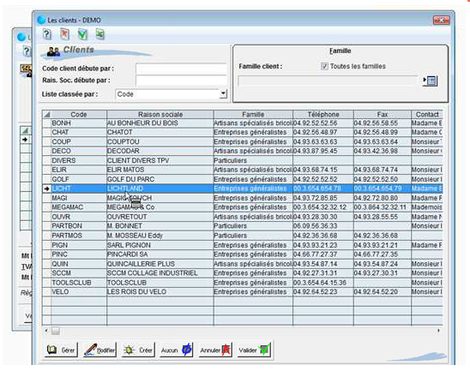 Memsoft TPV Oxygne : les clients