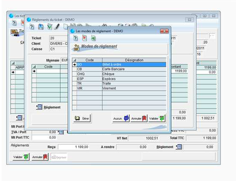 Memsoft TPV Oxygne : Encaissement d'une vente