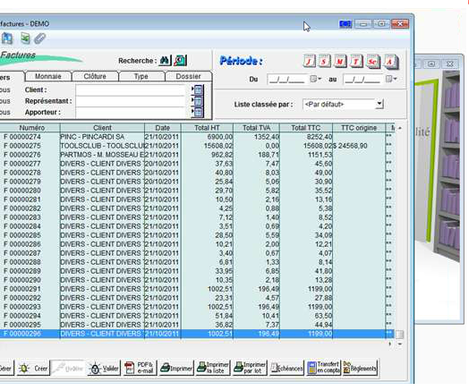 Memsoft TPV Oxygne : factures