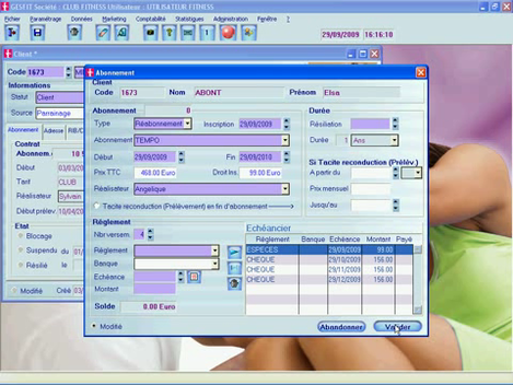 GesFit, logiciel de gestion de salle de sport