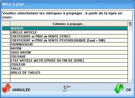 La mise à jour des données