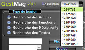 Rsolution d'cran utilise par Gestmag 2013