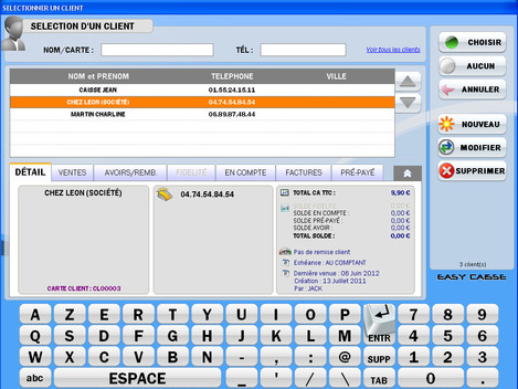 Les clients dans Easy Caisse