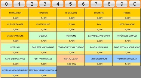 Les articles dans l'cran de caisse