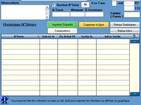 Gestion du numro de srie dans A2GI-Caisse *