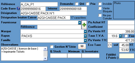 A2GI-Caisse * : Ecotaxe (écoparticipation) - Impression de l'écotaxe sur le ticket de caisse et la facture (12) -- 24/05/08
