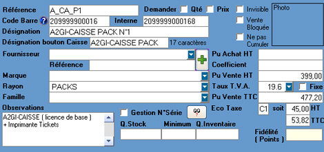 Gestion de l'cotaxe (coparticipation) dans A2GI-Caisse *