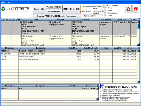 A2GI-Caisse * : Importation des commandes du site d'e-commerce dans le logiciel de caisse (27) -- 06/02/19