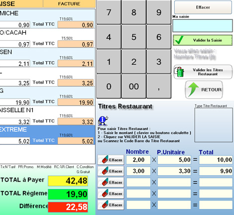 A2GI-Caisse * : Rendu-monnaie sur titre-restaurant - Possibilit de scanner les titres-restaurant (4) -- 04/05/08