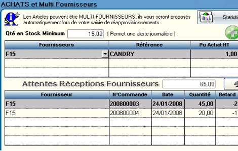 Multifournisseur dans la fiche article