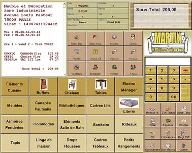 logiciel de caisse ciel point de vente : l'écran de caisse