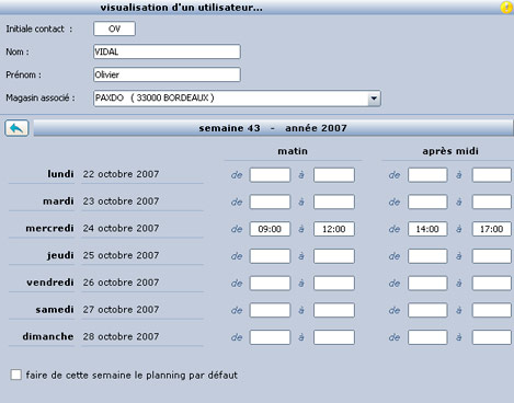 Les diffrents types de rendez-vous identifis par couleur