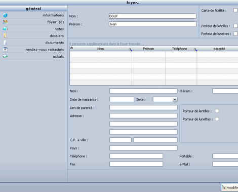 Anikop Gestion magasin d'optique * : Communication avec le logiciel de gestion commerciale - Fiche client - Gestion documentaire (4) -- 04/12/07