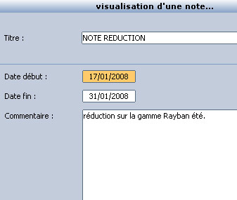 Visualisation d'une note