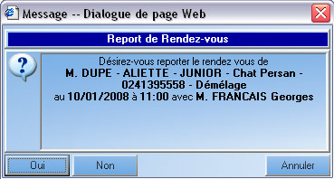 Report d'un rendez-vous Report d'un rendez-vous