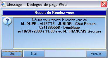 Report d'un rendez-vous