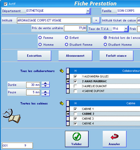 Fiche de prestation