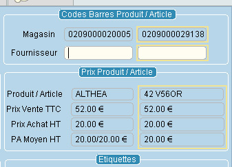 Deux codes-barres grs pour chaque dclinaison taille/couleur