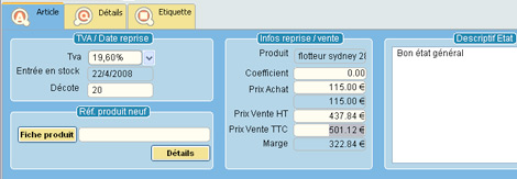 Artifact * : Enregistrement du dpt - Calcul automatique de la T.V.A. spcifique au dpt-vente (27) -- 22/04/08