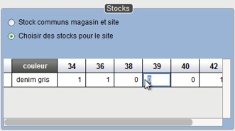 Stock e-commerce affich dans la fiche article du logiciel de caisse