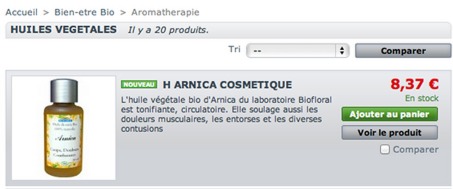 Fiche article sur le site web d'e-commerce