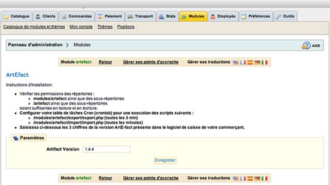 Artifact et Prestashop