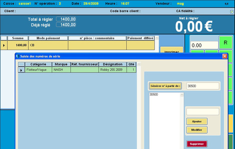 Les numros de srie en caisse
