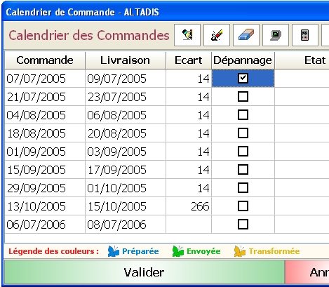 logiciel pour débitant de tabac atthis : le calendrier de commande altadis