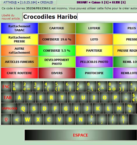 Atthis : Cration rapide d'un article en caisse - Distribution de la presse (5) -- 16/08/06