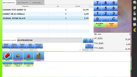 Ecran de caisse de Blitz