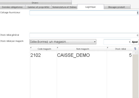 Fiche article avec gestion du stock multimagasin