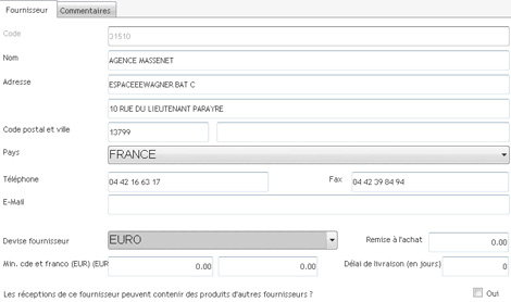 Blitz * : Fiche fournisseur - Minimum de commande - Franco de port - Prise en compte du dlai de livraison dans le calcul du rapprovisionnement (19) -- 09/04/08