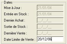 Ciel Point de Vente : Champs personnalisables - Date limite de vente - Nomenclature (19) -- 26/08/06
