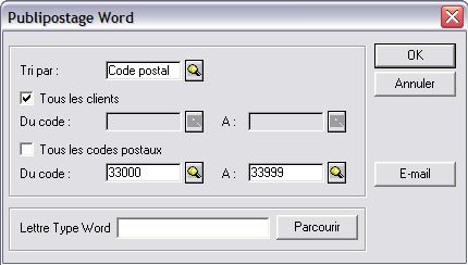 publipostage word dans ciel point de vente