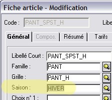 les saisons dans une fiche article de ciel point de vente