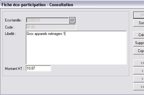 Fiche d'une co-participation dans Ciel Point de Vente 2008