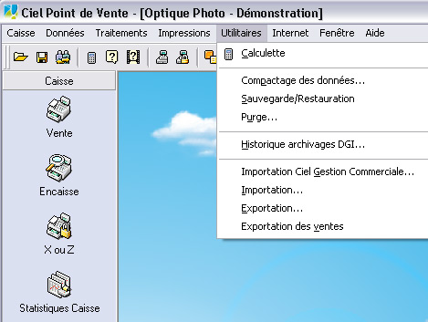 Exportation des ventes dans Ciel Point de Vente 2008