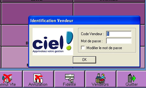 Ciel Point de Vente : Personnalisation et impression de la carte de fidlit - Identification du vendeur (12) -- 20/06/06