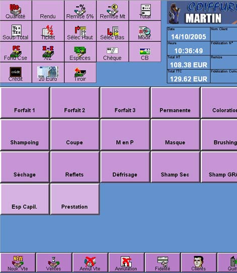 logiciel de caisse ciel point de vente : l'écran de vente et la caisse