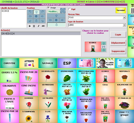 Paramtrage de l'cran de caisse du logiciel de fleuriste Dyonis