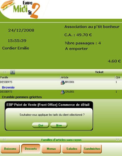 EBP Point de Vente 2009 (v13) : Changement de client en cours de vente (20) -- 24/12/08