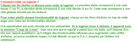 explications sur la notation du logiciel