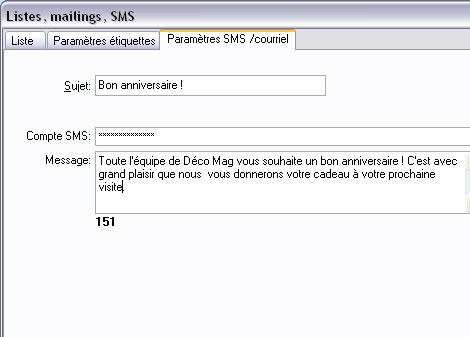 La cration d'un sms-mailing dans Firstmag *