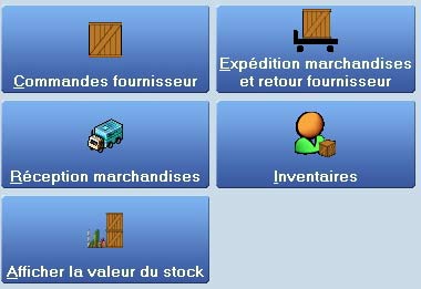 logiciel de caisse front shop : le menu gestion de stock