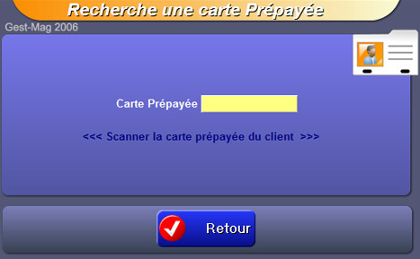 logiciel de caisse gestmag 2006 42 : recherche d'une carte prpaye