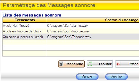 gestmag 2006 : paramtrage des messages sonores