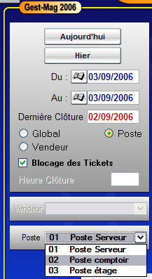 Gestmag : Aide contextuelle destine aux vendeurs - Clture de caisse par poste (36) -- 21/09/06
