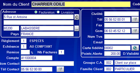 Fiche client avec tlphonie