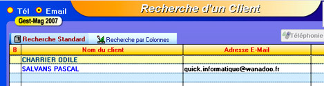 Appel direct d'un client aprs recherche d'une fiche