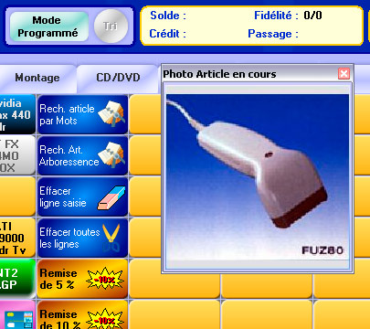 Gestmag : Nouvel écran de caisse - Photo de l'article en caisse - Mode 'Rayon' - Informations fidélité (42) -- 17/01/07